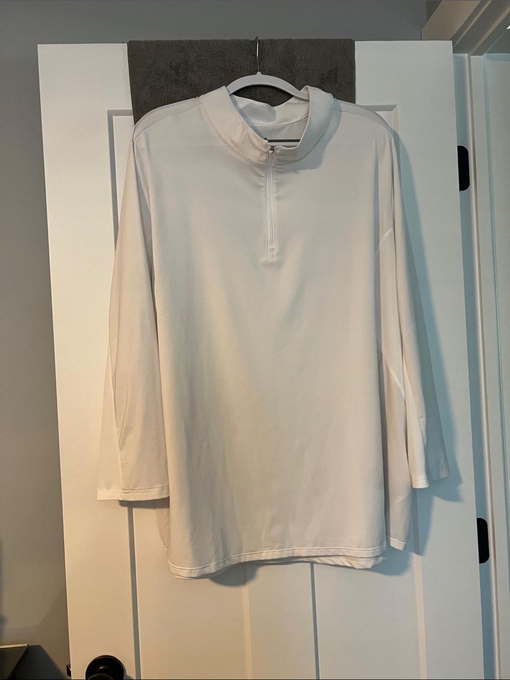 Women’s Adidas White Quarter-Zip Pullover Athletic Shirt